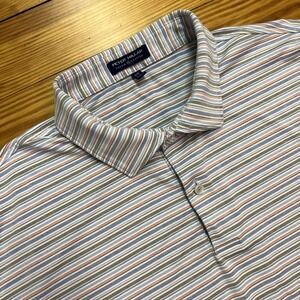 Peter Millar Crown Crafted Men's Polo Shirt XXL Performance Striped Golf 2XL
